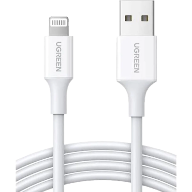 UGREEN USB-A Male To Lightning Male Cable Nickel Plating ABS Shell (White) image