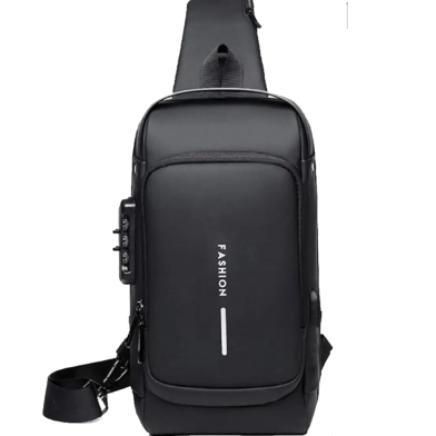 USB Charging Anti-Theft Chest Bag Multifunction Crossbody with Password Lock for Men image