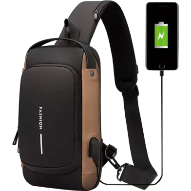 USB Charging Sport Sling Anti Theft Shoulder Bag image