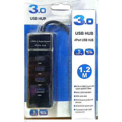 USB Hub 3.0 4Port USB Hub Black image