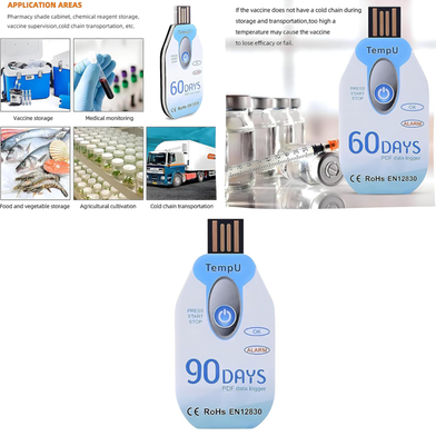 USB Temperature Data Logger Single Use PDF Report of 90 Days Slide 2