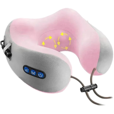 U-shaped Vibration Electric Rechargeable Massage pillow Electric Travel Massage Pillow U-Shaped Memory Foam Neck Massage image