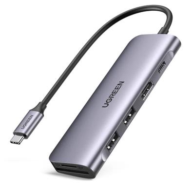 Ugreen 70410 USB-C to 3 Ports USB3.0-A Hub HDMI TF/SD (Space Gray) image