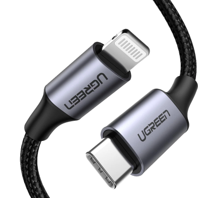 Ugreen US304-60760 1.5m Black USB type C to Lightning MM cable aluminum shell braided image