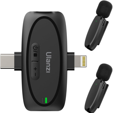 Ulanzi V6 3 In 1 Wireless Lavalier Microphone For iPhone Android Camera image