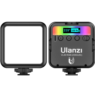 Ulanzi VL49 RGB LED Fill Light Mini Portable Multi Function 2500K - 9000K Pocket Camera Fill Light Live Photography Lighting image