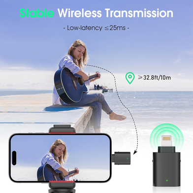 Ulanzi WM - 10 Wireless Clip - on Microphone for Smartphone or Tablet (Buy One Get Any One Tom and Jerry Key Ring FREE) Slide 5