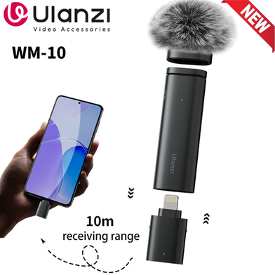 Ulanzi WM - 10 Wireless Clip - on Microphone for Smartphone or Tablet (Buy One Get Any One Tom and Jerry Key Ring FREE) Slide 3