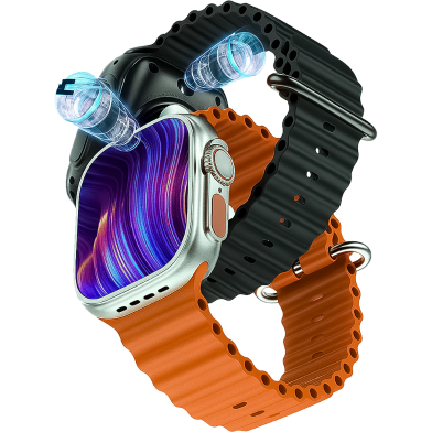 Ultra S9 Android 4G/5G Smartwatch With Dual Camera 4GB/64GB (Body Color-Golden with double Straps) image