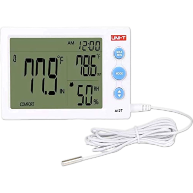 Uni T Uta12t Digital Hygrometer Indoor Outdoor Temperature Humidity Meter image