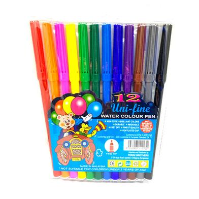 Uni-fine Water colour Pen 12 Pcs image