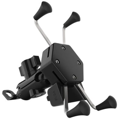 Universal Mobile Phone Holder With USB Charger For Motorcycle Spin Lock Protection image