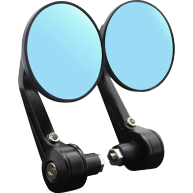 Universal Motorcycle Mirror Aluminum Black Handle Bar Retro Round End Side Mirrors Sport For Motorcycle 22mm image