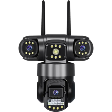 V380 New 3 Lens and 3 Screen SC28-G Black 5MP Security CCTV Wireless IP Security 4G Network PTZ Triple-Lens Camera image