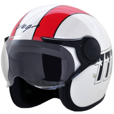 VEGA Jeet Half Face Bike Helmet Red and White image