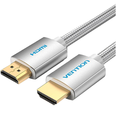 VENTION AABII Cotton Braided HDMI2.0 Cable 3M Silvery Metal Type image