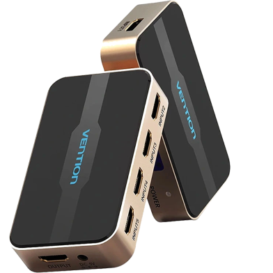 VENTION ACDG0 HDMI Switcher 5 In 1 Out Gold image