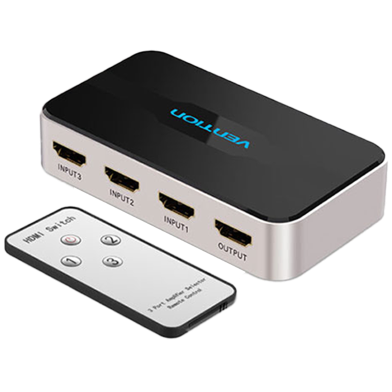 VENTION AFFH0 3 In 1 Out HDMI Switcher Gray Metay Type image