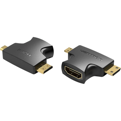VENTION AGFB0 2 in 1 Mini HDMI and Micro HDMI Male To HDMI Female Adapter Black image