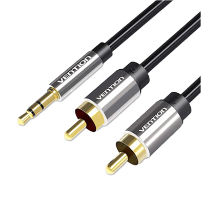 VENTION BCFBI 3.5mm Male to 2RCA Male Audio Cable 3M Black Metal Type image