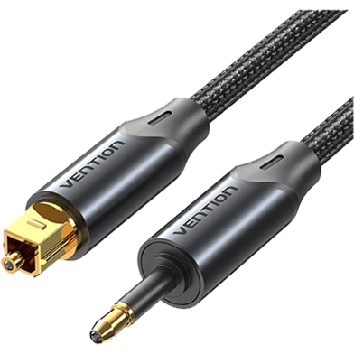 VENTION BKCBI Toslink to Mini Toslink Optical Audio Cable 3M Black Aluminum Alloy Type image