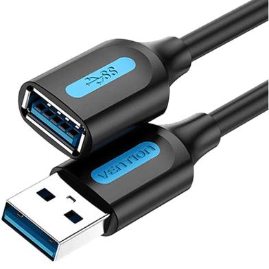 VENTION CBHBJ USB 3.0 Type-A Male to Type-A Female Extension Cable 5M Black image