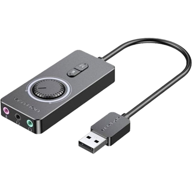 VENTION CDRBB USB 2.0 External Stereo Sound Adapter with Volume Control 0.15M Black ABS Type image