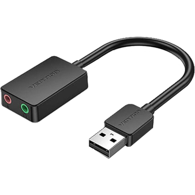 VENTION CDYB0 2-Port USB External Sound Card 0.15M Black image