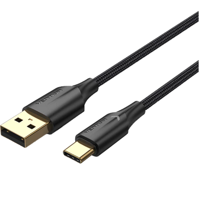 VENTION CTFBF Nylon Braided USB 2.0 A Male to C Male 3A 1M Cable Black image