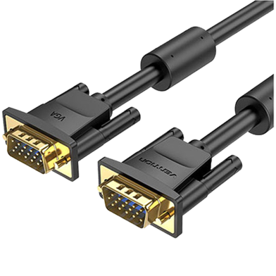 VENTION DAEBJ VGA(3 Plus 6) 5M Black Male to Male Cable With Ferrite Cores image