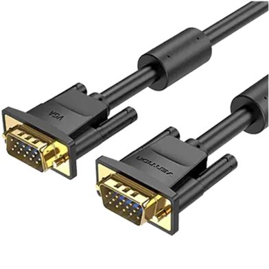 VENTION DAEBL VGA(3 Plus 6) Male to Male Cable With Ferrite Cores 10M Black image