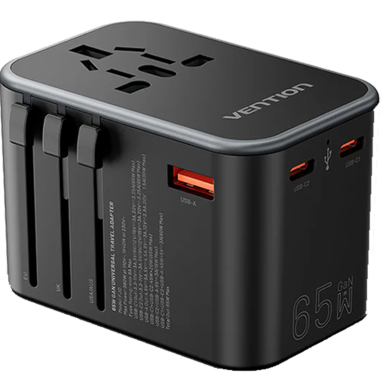 Vention FJDB0 3-Port 65W GaN Travel Adapter image