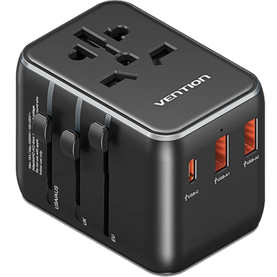 Vention FJEB0 20W 3-Port Travel Adapter (Black) image