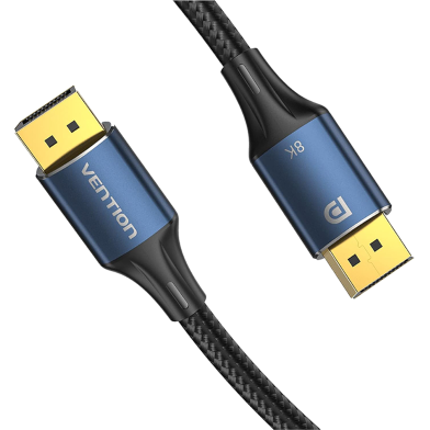 VENTION HCELG Cotton Braided DP Male to Male HD Cable 8K 1.5M Blue Aluminum Alloy Type image