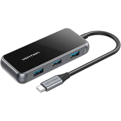 VENTION TFDHB Multi-Function USB-C To USB3.0 4/PD Docking Station 0.15M Gray Mirrored Surface Type image