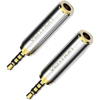 VENTION VAB-S02 2.5mm Male to 3.5mm Female Audio Adapter Silvery Metal Type image