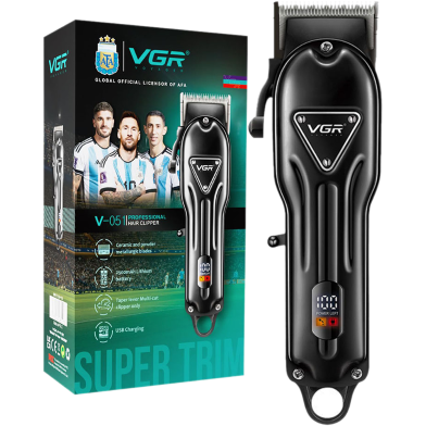 VGR V-051 Cord And Cordless Hair Clipper Salon Series With Taper Lever Adjustment For Men image