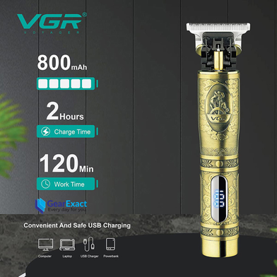 VGR V-091 Hair Clipper and Beard Trimmer with Digital Display for Men Slide 3