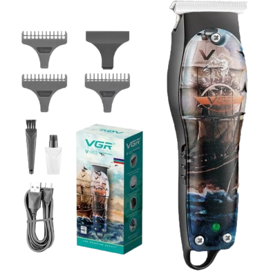 VGR V-953 Graffiti Design Professional Rechargeable Cordless Hair And Beard Trimmer With Stainless Steel Blades image