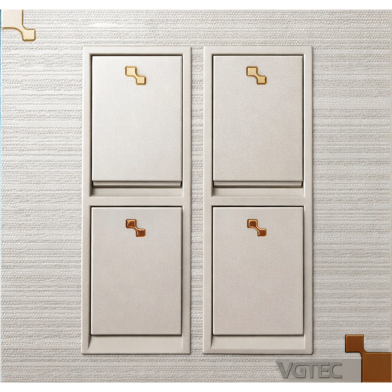 VGTEC 4 Gang 1 Way Switch (Crystal Series) image