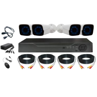 VISION CCTV 4CH DVR Camera Kit 4 Camera with HDD image