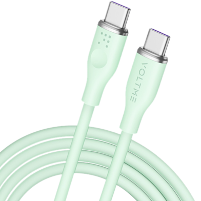 VOLTME PowerLink Moss 3A 60W USB-C to USB-C Fast Charging Cable- Green image