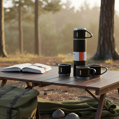 Vacuum Insulated Thermal Flask Set With Cup Set 3 in 1 Any Color