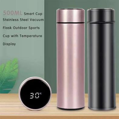 Vacuum Thermos With Temperature Measurement LCD Display Stainless Steel Insulated Water Bottle- 500ml image
