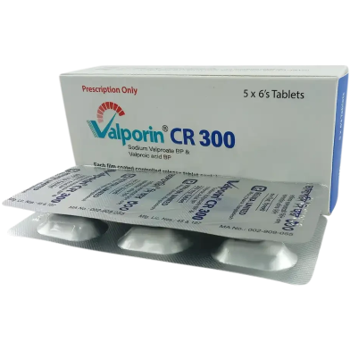 Valporin Cr 300 mg Tablet 6'S Strip image