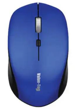 Value-Top VT-300W Metalic Scroll Wireless Optical Mouse with Battery (Blue Black) image