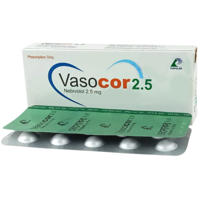 Vasocor 2.5mg Tablet 10's Strip image