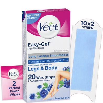 Veet Easy-Gelwax Hair Removal Strips Legs & Body - Sensitive Skin - 20 Pieces - View #7