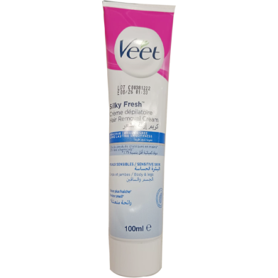 Veet Sensitive Skin Silk and F. Hair Removal Cream 100ml image