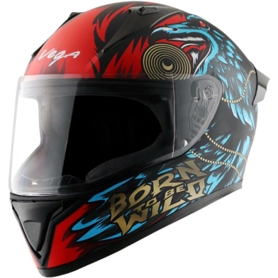 Vega Bolt Wild Dull Black Blue Helmet image
